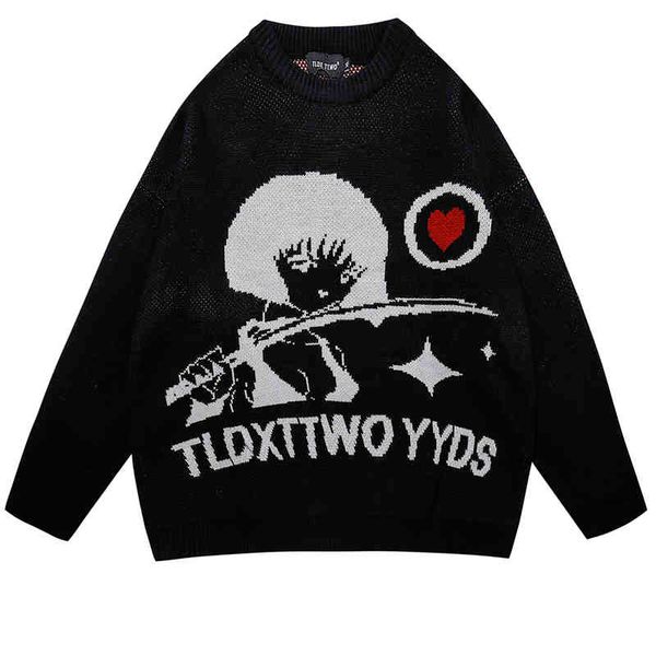 hip hop s japane streetwear anime print men harajuku knitted pullover knitwear korean fashion vintage sweater, White;black
hip hop s japane streetwear anime print men harajuku knitted pullover knitwear korean fashion vintage sweater, White;black