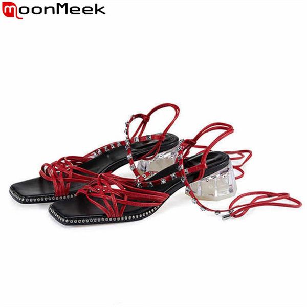 dress shoes moonmeek 2021 arrival fashion women sandals lace up casual ladies transparent square heels party, Black
dress shoes moonmeek 2021 arrival fashion women sandals lace up casual ladies transparent square heels party, Black
