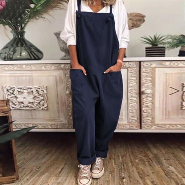 casual solid color sleeveless pockets women jumpsuits long pants strap leisure overall, Black;white
casual solid color sleeveless pockets women jumpsuits long pants strap leisure overall, Black;white