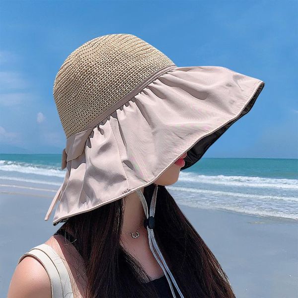 wide brim hats women's summer kawaii sun hat visor casual uv protection big harajuku solid color coating straw outdoor beach caps, Blue;gray
wide brim hats women's summer kawaii sun hat visor casual uv protection big harajuku solid color coating straw outdoor beach caps, Blue;gray