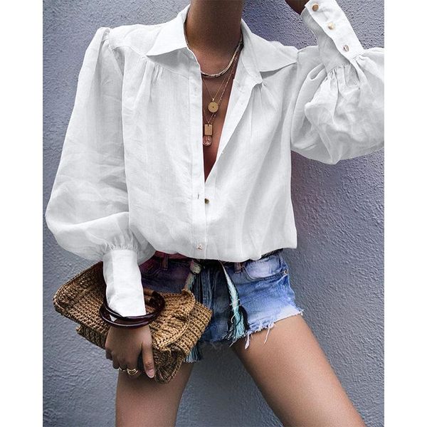 turn down collar office ladies blouse women autumn lantern long sleeve elegant shirt solid color button blouses women's & shirts, White
turn down collar office ladies blouse women autumn lantern long sleeve elegant shirt solid color button blouses women's & shirts, White