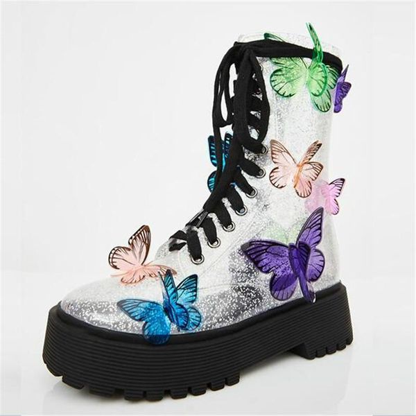 boots girl butterfly appliques cross-tied woman transparency thick bottom platform boot colour mixture wing shoes, Black
boots girl butterfly appliques cross-tied woman transparency thick bottom platform boot colour mixture wing shoes, Black