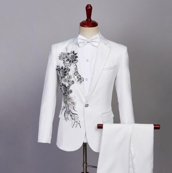 men's suits & blazers sequin blazer men groom suit set pants chorus mens wedding costume singer star style dance stage clothing formal, White;black
men's suits & blazers sequin blazer men groom suit set pants chorus mens wedding costume singer star style dance stage clothing formal, White;black