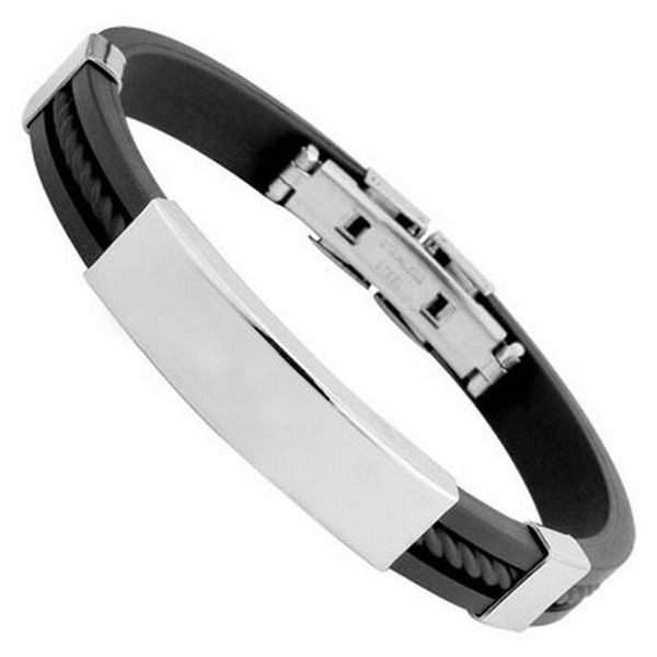 charm bracelets bracelet men cool curb link chain jewellery decoration stainless steel+silicone with fold-over clasp, Golden;silver
charm bracelets bracelet men cool curb link chain jewellery decoration stainless steel+silicone with fold-over clasp, Golden;silver