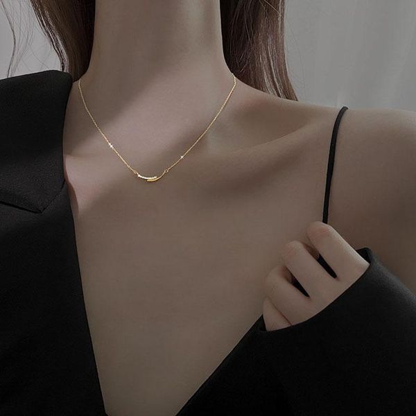 chains summer smile necklace female clavicle chain double curved simple personality small pendant elegant gift for women, Silver
chains summer smile necklace female clavicle chain double curved simple personality small pendant elegant gift for women, Silver