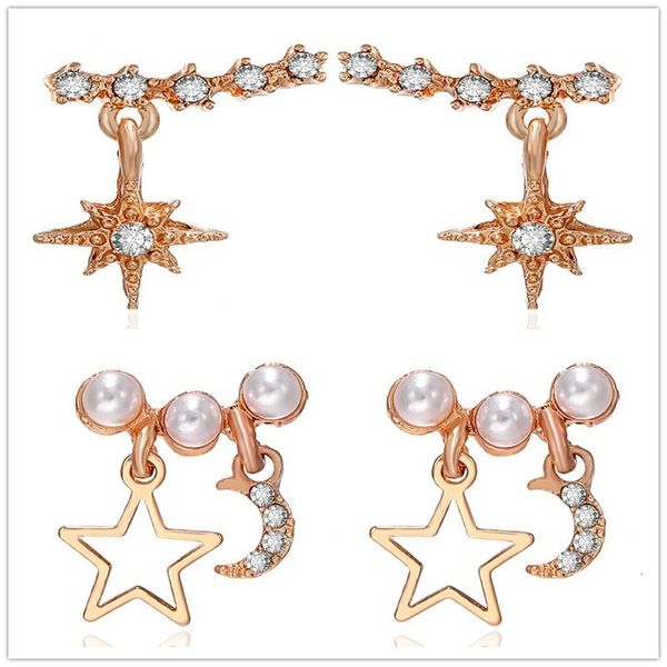 studs earrings korean personality simple temperament versatile romantic star moon pearl shining, Golden;silver
studs earrings korean personality simple temperament versatile romantic star moon pearl shining, Golden;silver