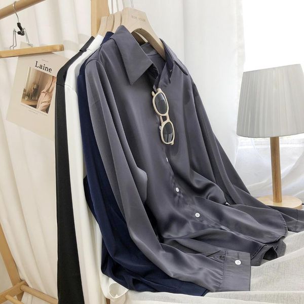 women's blouses & shirts 2021 ancient long-sleeved niche satin white shirt loose casual pure color temperament plus size
women's blouses & shirts 2021 ancient long-sleeved niche satin white shirt loose casual pure color temperament plus size