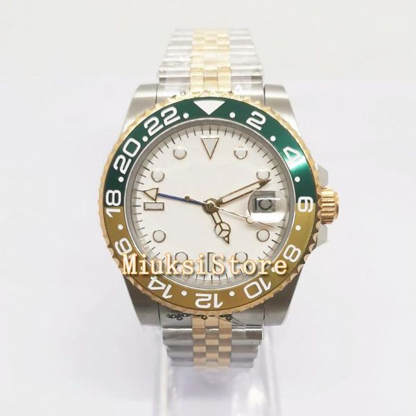 wristwatches 40mm white dial green yellow bezel double color date sapphire crystal automatic mens watch bule luminous hands, Slivery;brown
wristwatches 40mm white dial green yellow bezel double color date sapphire crystal automatic mens watch bule luminous hands, Slivery;brown