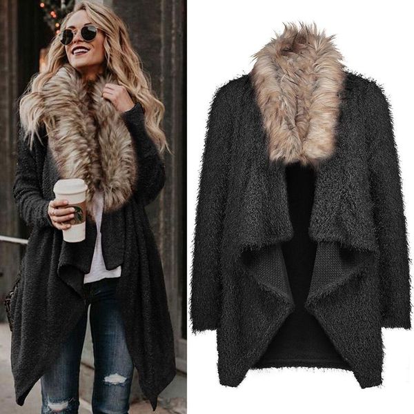 women's trench coats fashion women coat autumn winter plush cardigan soft fur collar long sleeve windbreaker outwear, Tan;black
women's trench coats fashion women coat autumn winter plush cardigan soft fur collar long sleeve windbreaker outwear, Tan;black
