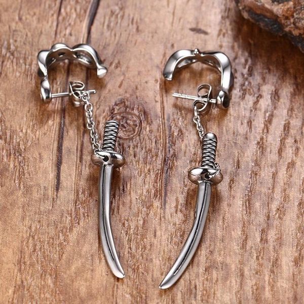 dangle & chandelier men's small vintage metal samurai sword earrings punk jewelry, Silver
dangle & chandelier men's small vintage metal samurai sword earrings punk jewelry, Silver