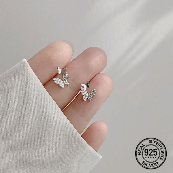 stud s925 silver zircon butterfly earrings for women simple korea fashion trend student lady party jewelry, Golden;silver
stud s925 silver zircon butterfly earrings for women simple korea fashion trend student lady party jewelry, Golden;silver
