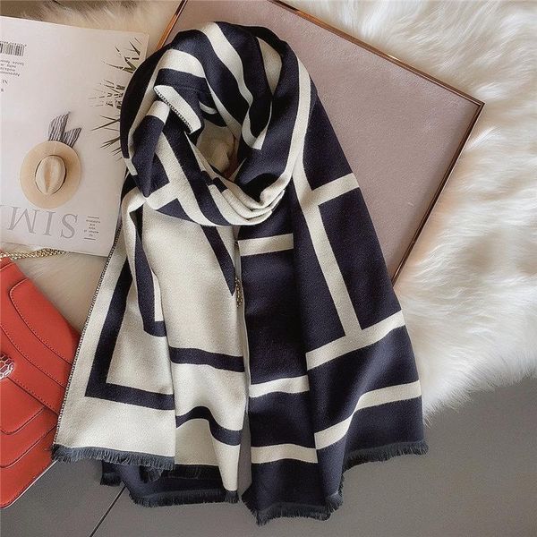 scarves korean version of versatile cashmere scarf for women in winter thickened double-sided neck shawl fashion headscarf hijab, Blue;gray
scarves korean version of versatile cashmere scarf for women in winter thickened double-sided neck shawl fashion headscarf hijab, Blue;gray