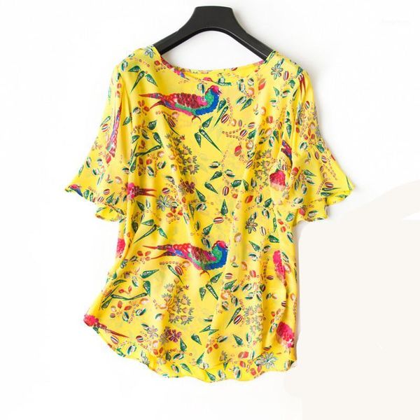 vintage floral animal printed female silk blouse 100% natural blouses women's elegant o neck short sleeve blusas & shirts, White
vintage floral animal printed female silk blouse 100% natural blouses women's elegant o neck short sleeve blusas & shirts, White