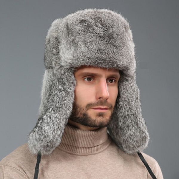 rabbit hair trapper hat men's winter fur cap thickened cold outdoor warm earflaps cotton padded middle-aged people, Blue;gray
rabbit hair trapper hat men's winter fur cap thickened cold outdoor warm earflaps cotton padded middle-aged people, Blue;gray