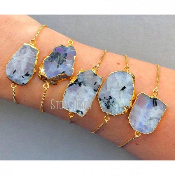 link, chain bm31400 raw moonstone charm bracelet 14k gold filled box adjustable bridesmaid gift idea flashy, Black
link, chain bm31400 raw moonstone charm bracelet 14k gold filled box adjustable bridesmaid gift idea flashy, Black