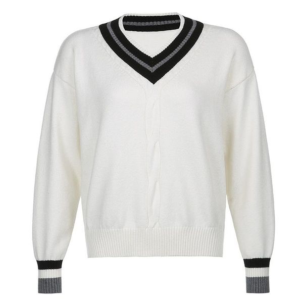 fannic winter loose casual striped solid color pull femme hiver long sleeve thick pullover knitting v-neck sweater women women's sweate, White;black
fannic winter loose casual striped solid color pull femme hiver long sleeve thick pullover knitting v-neck sweater women women's sweate, White;black