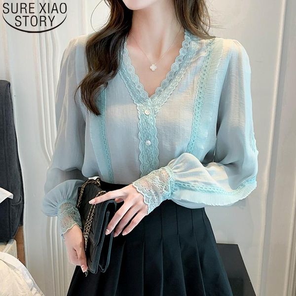 women's blouses & shirts women autumn fashion 2021 sweet v-neck chiffon blouse with lace spliced long sleeve blusa mujer 17128, White
women's blouses & shirts women autumn fashion 2021 sweet v-neck chiffon blouse with lace spliced long sleeve blusa mujer 17128, White