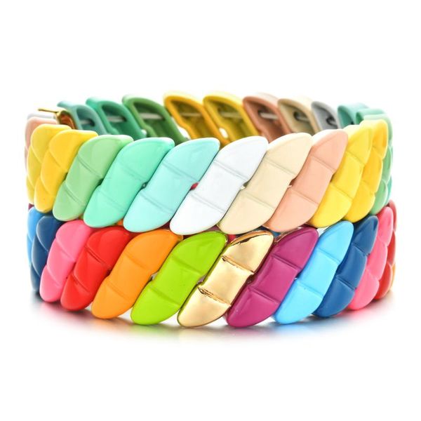 charm bracelets zmzy shape stretch bohemia enamel colorful painted rainbow tila bracelet fashion stackable elasticity friendship bangle, Golden;silver
charm bracelets zmzy shape stretch bohemia enamel colorful painted rainbow tila bracelet fashion stackable elasticity friendship bangle, Golden;silver