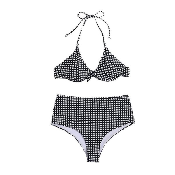 women's swimwear women plaid print bikini brazilian swimsuit push-up two piece halter beachwear bathing roupa de banho #2g, White;black
women's swimwear women plaid print bikini brazilian swimsuit push-up two piece halter beachwear bathing roupa de banho #2g, White;black