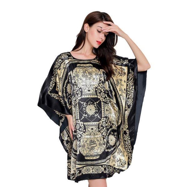 womens sleepwears plus size printed women sleepwear rayon satin bat sleeved nightgown loose short nightdress casual nightwear home lady, Black;red
womens sleepwears plus size printed women sleepwear rayon satin bat sleeved nightgown loose short nightdress casual nightwear home lady, Black;red