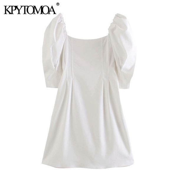 women elegant fashion puff sleeve mini dress square collar back zipper female dresses vestidos mujer 210420, Black;gray
women elegant fashion puff sleeve mini dress square collar back zipper female dresses vestidos mujer 210420, Black;gray