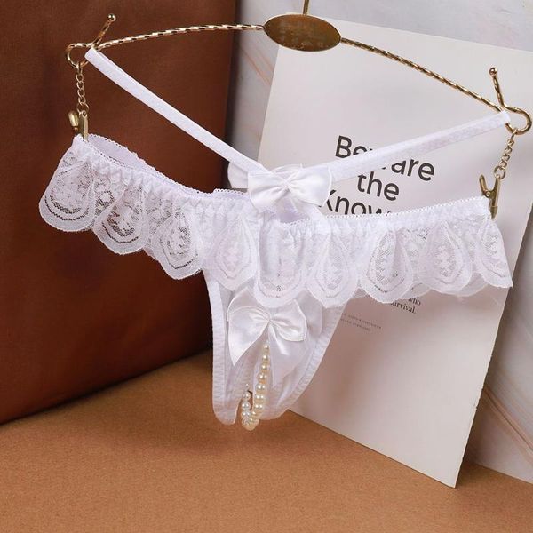 women's panties embroidered lace massage beads ladies butterfly thong open file transparent fashion briefs, Black;pink