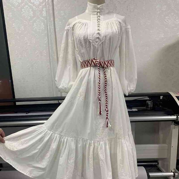 casual dresses women white cotton summer stand collar long lantern sleeve embroidery high waist belted midi 8ax0, Black;gray
casual dresses women white cotton summer stand collar long lantern sleeve embroidery high waist belted midi 8ax0, Black;gray