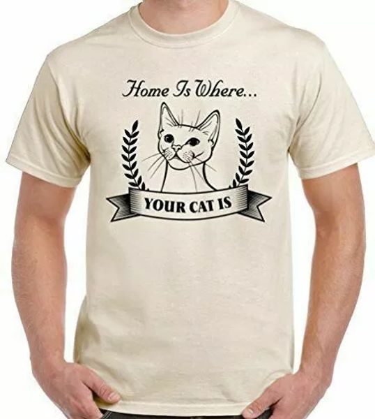 cat funny t-shirt home is where your man is mood tom kitten feline pet, White;black
cat funny t-shirt home is where your man is mood tom kitten feline pet, White;black