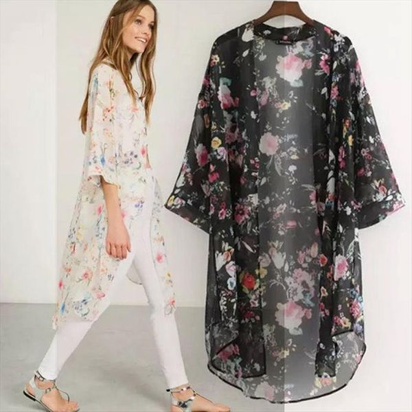 women casual vintage kimono cardigan sweater ladies summer long crochet chiffon preto loose flora printed blouse black, White;black
women casual vintage kimono cardigan sweater ladies summer long crochet chiffon preto loose flora printed blouse black, White;black