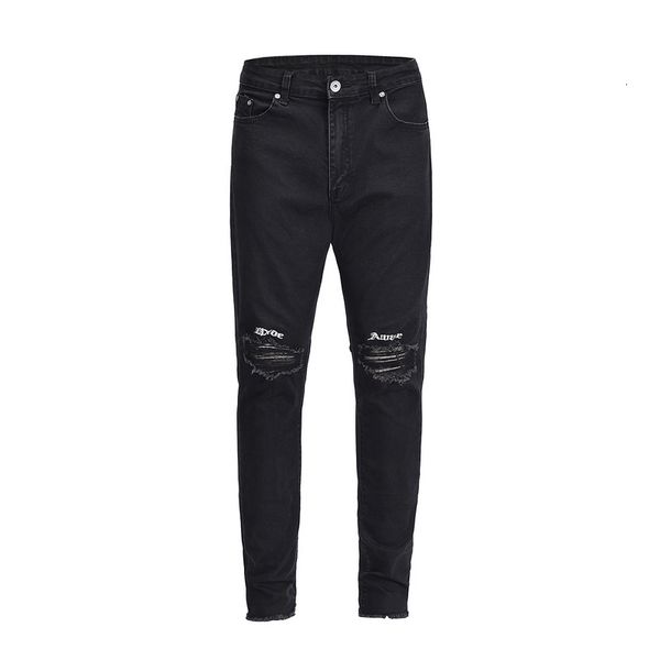 black men ny fit ripped hiphop letter embroidery broken hole man casual jeans denim trousers, Blue
black men ny fit ripped hiphop letter embroidery broken hole man casual jeans denim trousers, Blue