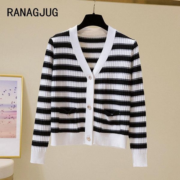 women's knits & tees 2021 autumn women knitted outerwear korean clothes long sleeve buttons cardigan ladies coat vintage v neck striped, White
women's knits & tees 2021 autumn women knitted outerwear korean clothes long sleeve buttons cardigan ladies coat vintage v neck striped, White