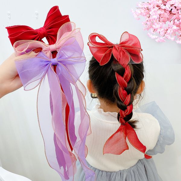 lengthened braidable lace bow children's girl baby princess super fairy hairpin headdress, Slivery;white
lengthened braidable lace bow children's girl baby princess super fairy hairpin headdress, Slivery;white