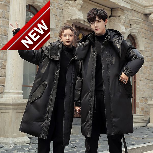 men's and womens winter warm down coat men packaged puffer jacket long with hooded compressible for lovers, Black
men's and womens winter warm down coat men packaged puffer jacket long with hooded compressible for lovers, Black