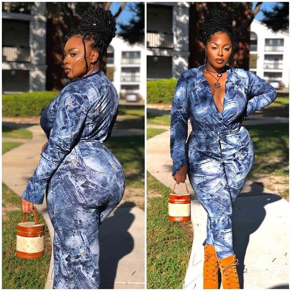 jumpsuit with v-3d cleavage fashion suit plus size women's clothes set of two pieces, Black;white
jumpsuit with v-3d cleavage fashion suit plus size women's clothes set of two pieces, Black;white