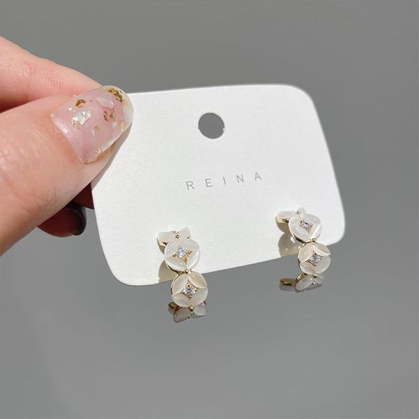 hoop & huggie korean design fashion jewelry small semicircle opal flower zircon earrings student women daily accessories, Golden;silver
hoop & huggie korean design fashion jewelry small semicircle opal flower zircon earrings student women daily accessories, Golden;silver