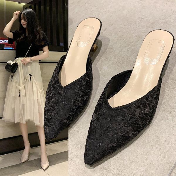slippers shoes loafers low woman's luxury slides female mule pointed toe 2021 designer mules soft fabric hoof heels pu rome basi, Black
slippers shoes loafers low woman's luxury slides female mule pointed toe 2021 designer mules soft fabric hoof heels pu rome basi, Black