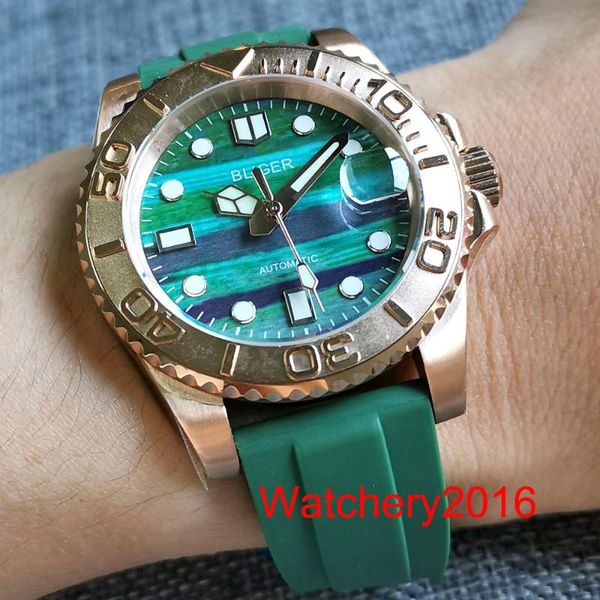 wristwatches rose gold case 24 jewels nh35a movement automatic men watch rainbow dial date magnifier screwdown crown rubber strap, Slivery;brown
wristwatches rose gold case 24 jewels nh35a movement automatic men watch rainbow dial date magnifier screwdown crown rubber strap, Slivery;brown