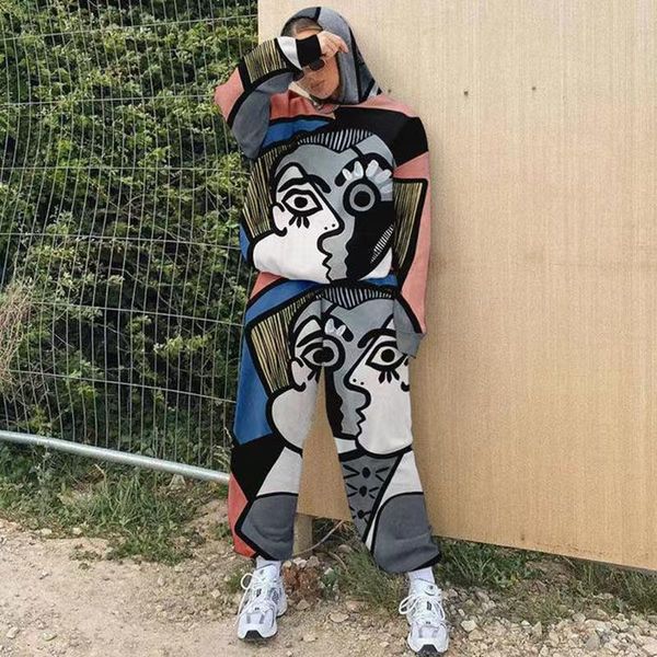 women's two piece pants fashion pattern print sweatshirt sets for women autumn winter hooded pullovers loose casual tracksuits hip hop, White
women's two piece pants fashion pattern print sweatshirt sets for women autumn winter hooded pullovers loose casual tracksuits hip hop, White
