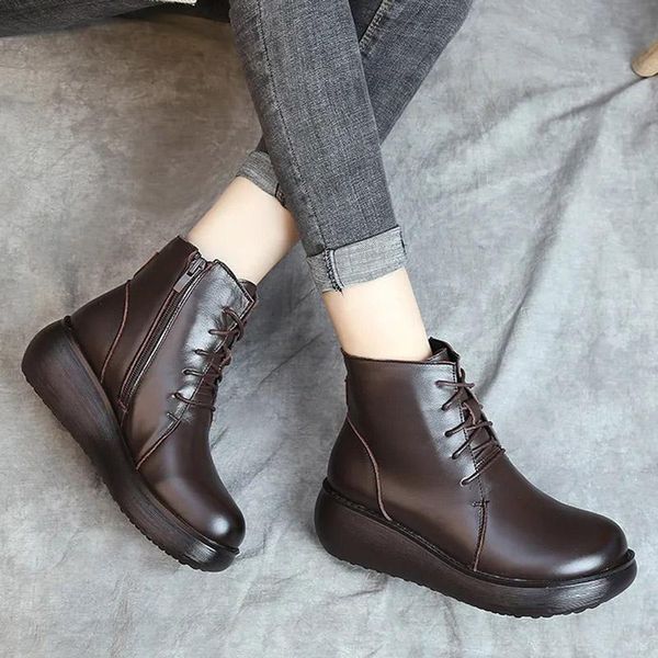 boots autumn and winter women's boots, leather short thick-soled middle tube round toe single, Black
boots autumn and winter women's boots, leather short thick-soled middle tube round toe single, Black