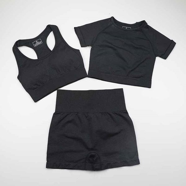 women's tracksuits seamless yoga set women gym workout clothes bra+short sleeve fitness crop high waist legging shorts 3pcs sports suit, Gray
women's tracksuits seamless yoga set women gym workout clothes bra+short sleeve fitness crop high waist legging shorts 3pcs sports suit, Gray