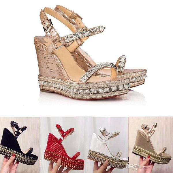 designers red bottom platform wedge sandals espadrille shoes women's high heel summer sandals silver glitter-covered leather us4-11 new, Black
designers red bottom platform wedge sandals espadrille shoes women's high heel summer sandals silver glitter-covered leather us4-11 new, Black