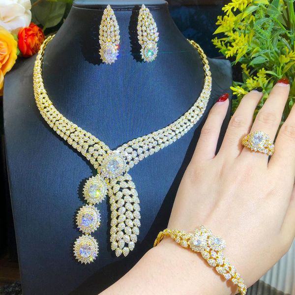 earrings & necklace kellybola luxury boutique african bride zircon bangle ring 4pcs dubai wedding banquet trend jewelry set, Silver
earrings & necklace kellybola luxury boutique african bride zircon bangle ring 4pcs dubai wedding banquet trend jewelry set, Silver
