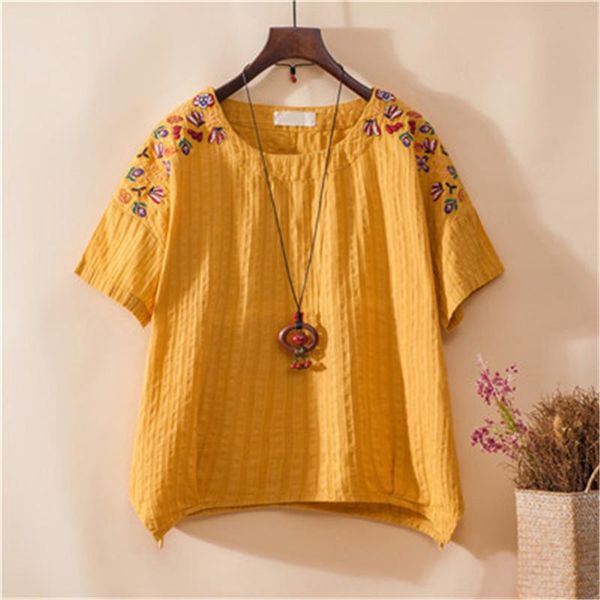 women's blouses & shirts ethnic vintage white floral embroidered for women loose woman cotton linen blusas chemise femme yellow xxxl
women's blouses & shirts ethnic vintage white floral embroidered for women loose woman cotton linen blusas chemise femme yellow xxxl