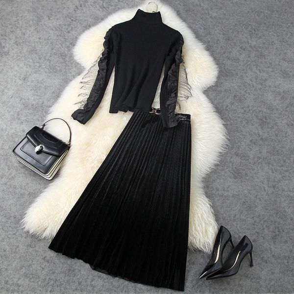 two piece dress fall autumn long sleeve stand collar black knitted tassel knits + velvet pleated mid-calf skirt 2 s set lo2211453 e7ss, White
two piece dress fall autumn long sleeve stand collar black knitted tassel knits + velvet pleated mid-calf skirt 2 s set lo2211453 e7ss, White