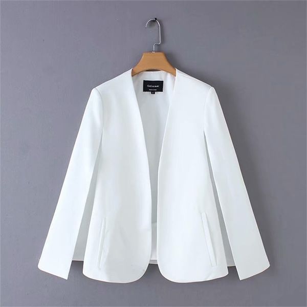 women elegant black white color v neck split casual cloak coat office lady wear outwear suit jacket open stitch ct237 210922, Black;brown
women elegant black white color v neck split casual cloak coat office lady wear outwear suit jacket open stitch ct237 210922, Black;brown