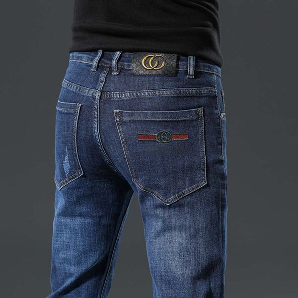 autumn cotton men's slim elastic cute gc brand fashion business classic trousers style winter jeans denim pants, Blue
autumn cotton men's slim elastic cute gc brand fashion business classic trousers style winter jeans denim pants, Blue
