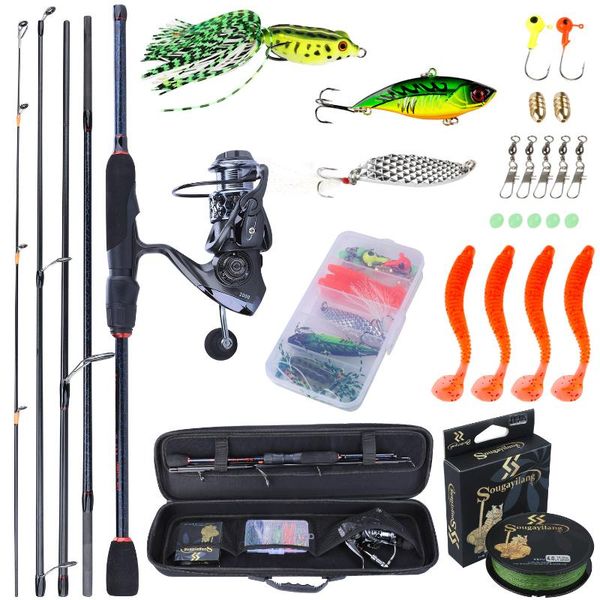 sougayilang potable 5 sections carbon rod and 13+1bb fishing reel spinning set with line lure accessories carrier bag full kits boat rods
sougayilang potable 5 sections carbon rod and 13+1bb fishing reel spinning set with line lure accessories carrier bag full kits boat rods
