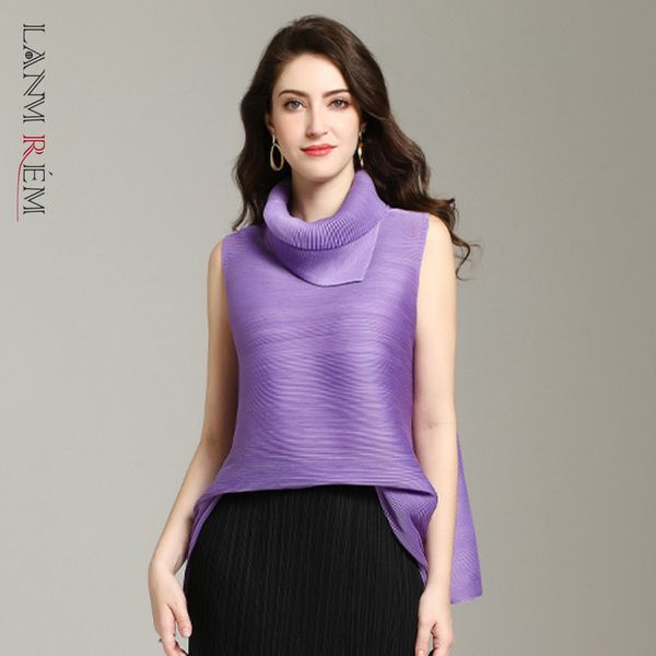 women purple t-shirt large size turtlenck sleeveless pleated t-shirts female summer fashion 2h219 210507, White
women purple t-shirt large size turtlenck sleeveless pleated t-shirts female summer fashion 2h219 210507, White