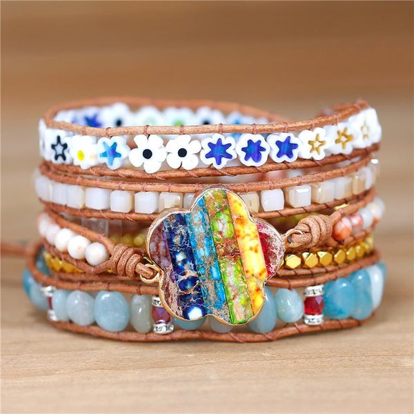 tennis high end handmade 7 chakra flower charm 5 layers beads leather wrap bracelet boho multi colors women dropshiping, Golden;silver
tennis high end handmade 7 chakra flower charm 5 layers beads leather wrap bracelet boho multi colors women dropshiping, Golden;silver