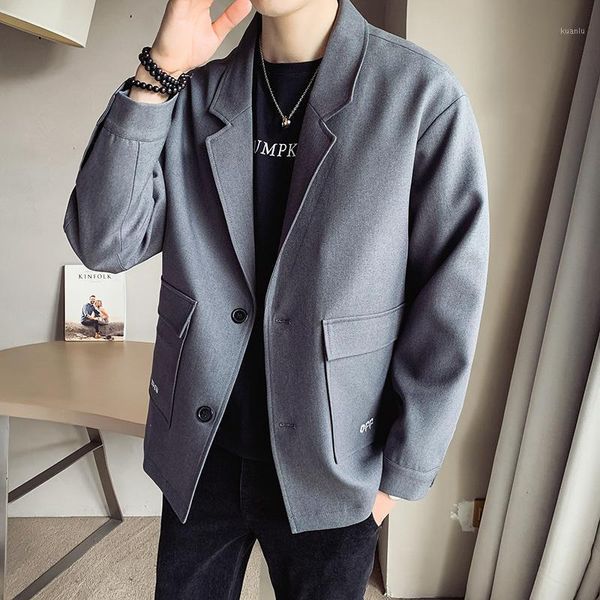 men's suits & blazers 2021 autumn winter fashion men's casual boutique solid color long sleeve woolen slim suit jacket dress coat, White;black
men's suits & blazers 2021 autumn winter fashion men's casual boutique solid color long sleeve woolen slim suit jacket dress coat, White;black
